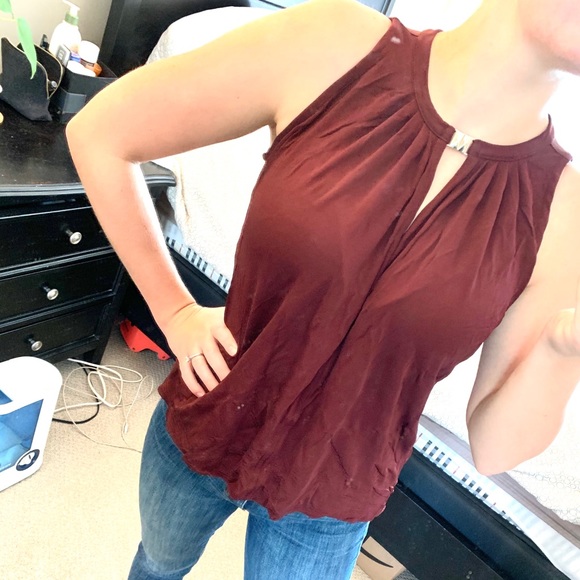 H&M / Burgundy Dress Top - Sleeveless - Picture 4 of 10
